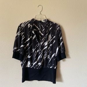 Alfani Women’s Silk Blouse 3/4 sleeve Black size 14